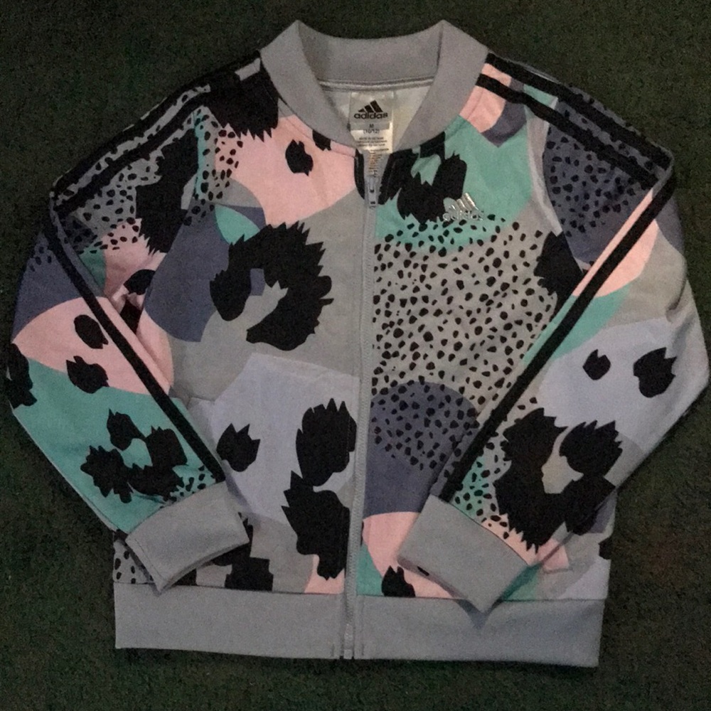 Adidas Girl’s 10/12 Medium multicolored track jacket